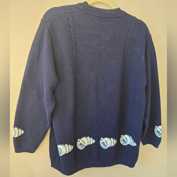 ​🌷 Pendleton Classic: Coastal Spring Sea Shell Cardigan - Picture 5 of 12